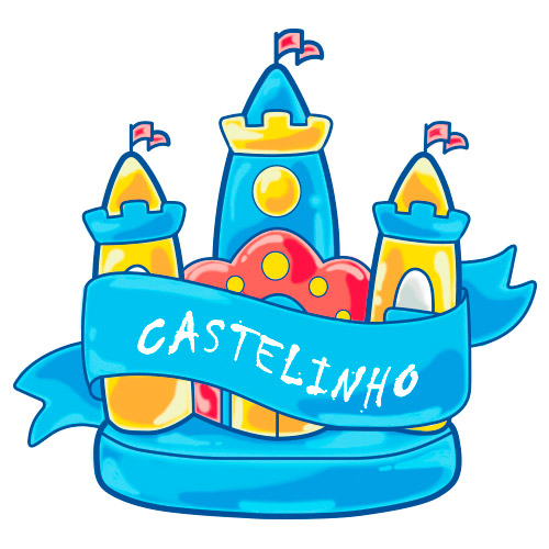Imagem de um castelo com uma faixa escrito: Castelinho
